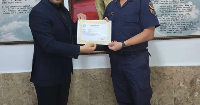 Gölbaşı nda tayini çıkan jandarma personeline başarı belgesi Adıyaman Haberleri Habertürk Yerel Haberler