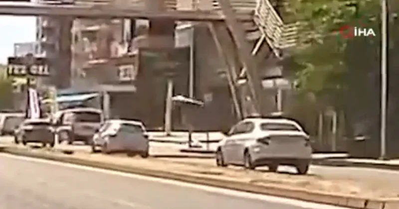Diyarbakır da yürekleri ağza getiren kaza! Üst geçitten düştü