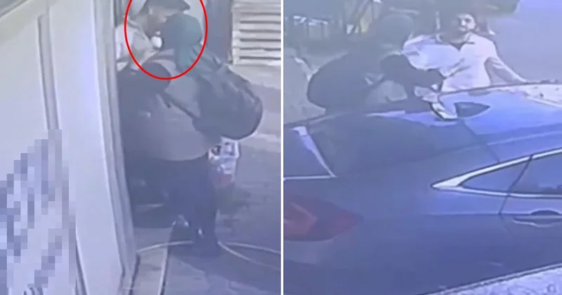 Tacizci kadından yeni görüntü! Öpmek istediği yıkamacı su sıkarak uzaklaştırmış