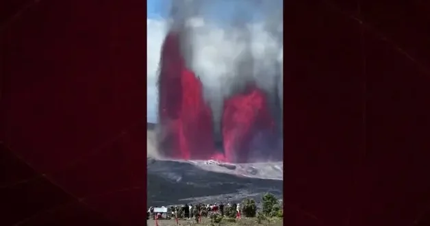 Görüntüler yapay zeka değil gerçek! Kilauea Yanardağı 300 metreye kadar lav püskürttü