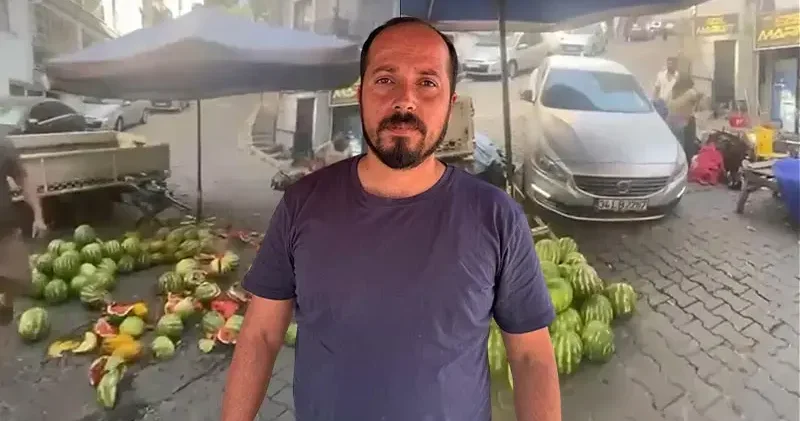 Karpuzları ezilen esnaf: Nezaketle söylese yardımcı olurdum