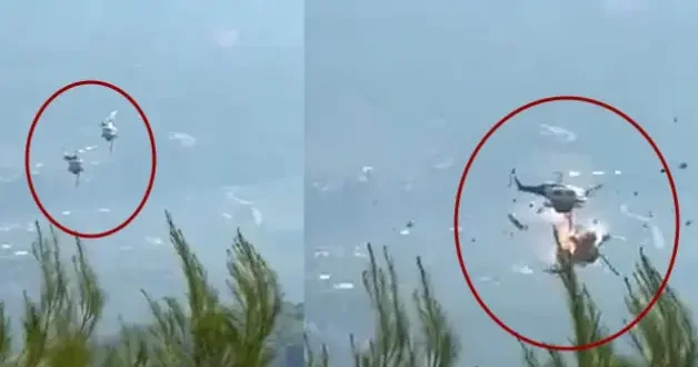 Yunanistan da helikopter çarpıştı