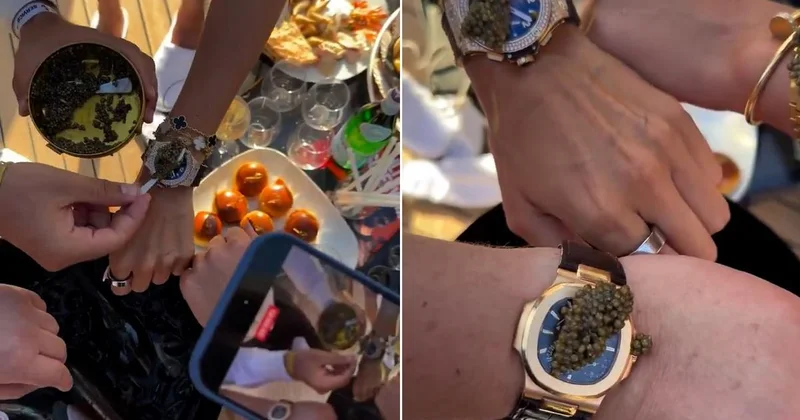 Bodrum’da gösterişin yeni boyutu: Saat camında havyar yeme çılgınlığı