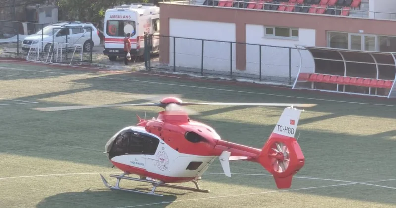 Ambulans helikopter vücudu yanan bebek için havalandı