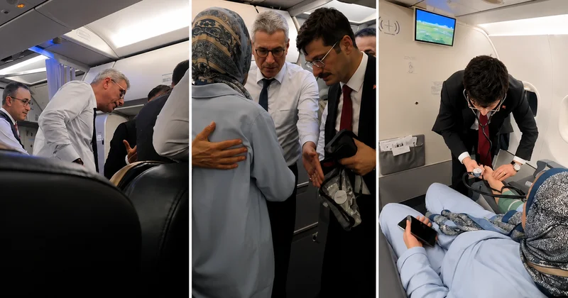 Uçakta fenalaşan yolcuya Sağlık Bakanı Memişoğlu müdahale etti