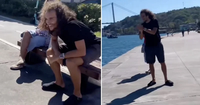 Guendouzi eşiyle Boğaz da yürüyüşe çıktı! Taraftarın yaptığı hareketi ayakta alkışladı Sözcü Gazetesi