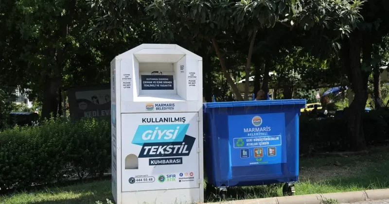 Marmaris te geri dönüşen atıklar mavi konteynerlerde toplanacak