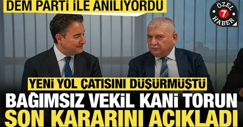 DEM Parti ile anılıyordu: Bağımsız vekil Kani Torun son kararını açıkladı