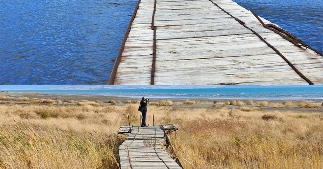 Van Gölü ndeki çekilme fotoğraflarda Van Haberleri