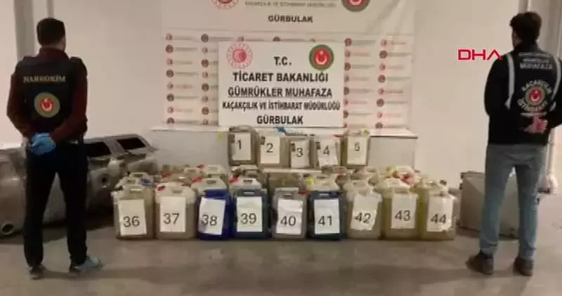 Ankara Gürbulak Gümrük Kapısı nda 2 milyar 612 milyon TL değerinde 721 kilogram sıvı metamfetamin ele geçirildi