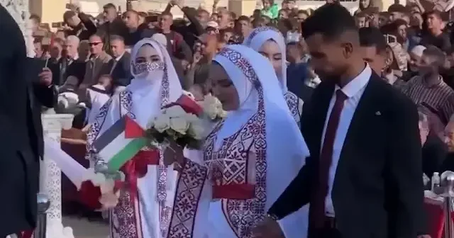 Gazzeliler hayata devam ediyor: Han Yunus ta toplu nikah töreni VİDEO İZLE