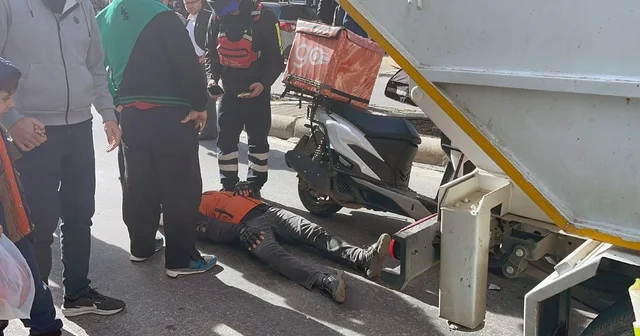 Çöp kamyonuna çarpan Motokurye yaralandı Muğla Haberleri