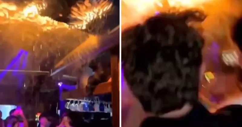 İsviçre deki bar yangınında facia hızla gelirken, anlamayıp eğlenmeye devam etmişler