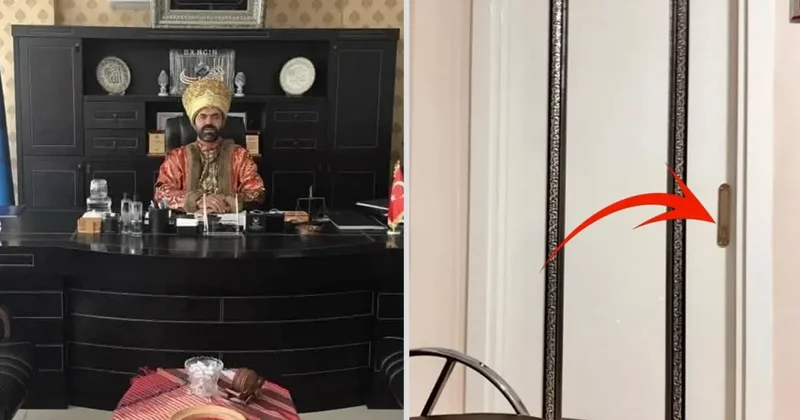 Seçime böyle gidiyor: Makam odasında padişah kıyafetiyle poz veren oda başkanı