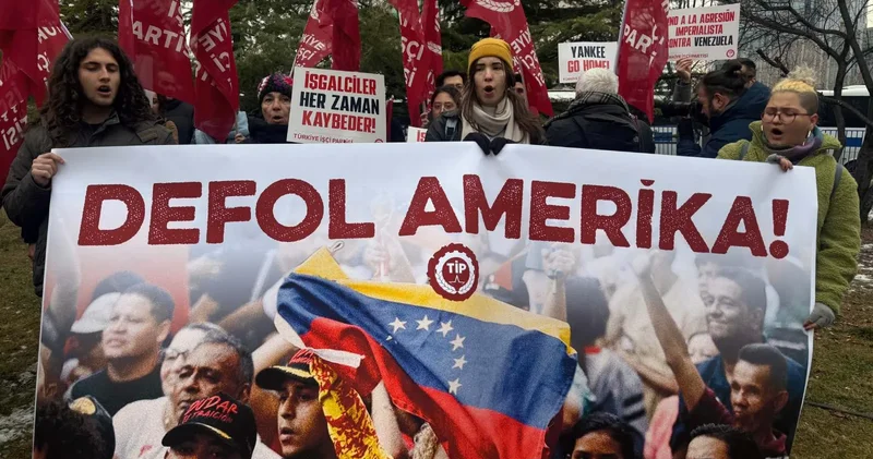 TİP ten ABD Büyükelçiliği önünde Venezuela protestosu: Bu saldırganlık karşısında Türkiye de ve tüm dünyada emekçi halkları ayağa kalkmaya çağırıyoruz
