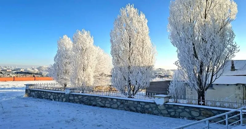 Sıfırın altında 39,7 derece! Türkiye nin en soğuk ilçesinde hayat durma noktasına geldi