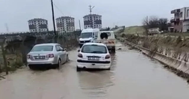 Adıyaman da yol göle döndü Adıyaman Haberleri