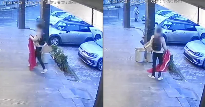 İstanbul da Türk bayrağını indiren adamı polis arıyor! Sözcü Gazetesi