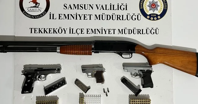Tekkeköy de çok sayıda ruhsatsız silah ele geçirildi Samsun Haberleri