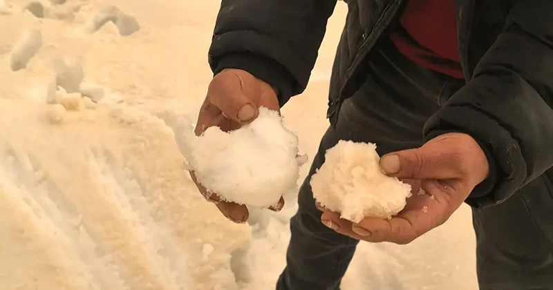 Muş ta bembeyaz kar bir gecede kahverengiye dönüştü