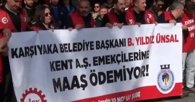 Karşıyaka’da maaş isyanı: İşçiler belediyeye yürüdü VİDEO İZLE