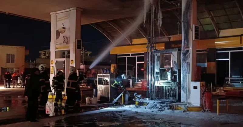Siirt te akaryakıt istasyonunda çıkan yangın söndürüldü