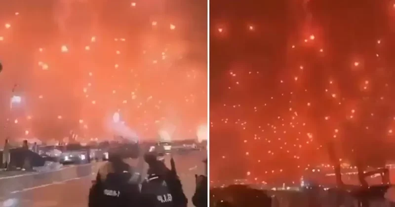 Görüntü bu gece yarısı Tel Aviv de kaydedildi