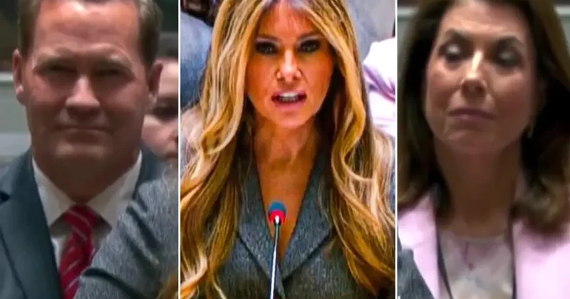 Tarihte bir ilk! Melania Trump konuşurken gülmemek için kendilerini zor tuttular