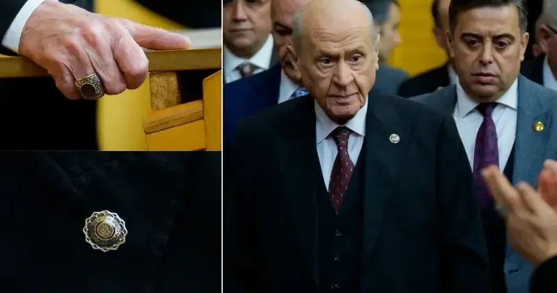 Bahçeli nin yüzük ve rozetindeki mesaj gündem oldu Gündem Haberleri