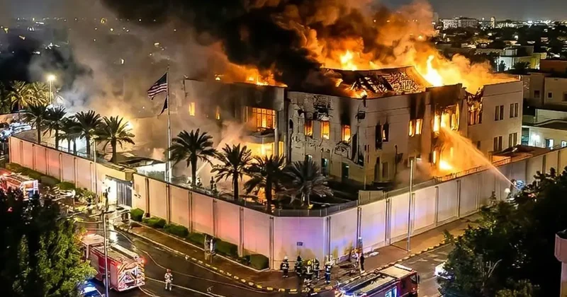 İran, Arabistan ın kalbini vurdu! ABD Büyükelçiliği nde büyük patlama