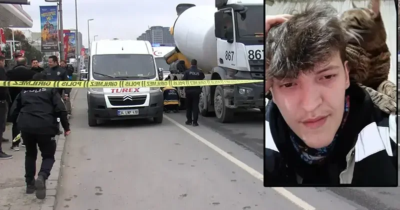 Güngören de minibüse çarptıktan sonra üzerinden beton mikseri geçen motosikletli öldü