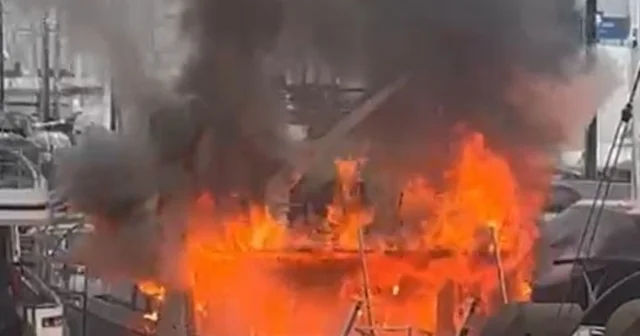 Bodrum da Sadri Şener in motoryatında yangın çıktı Muğla Haberleri