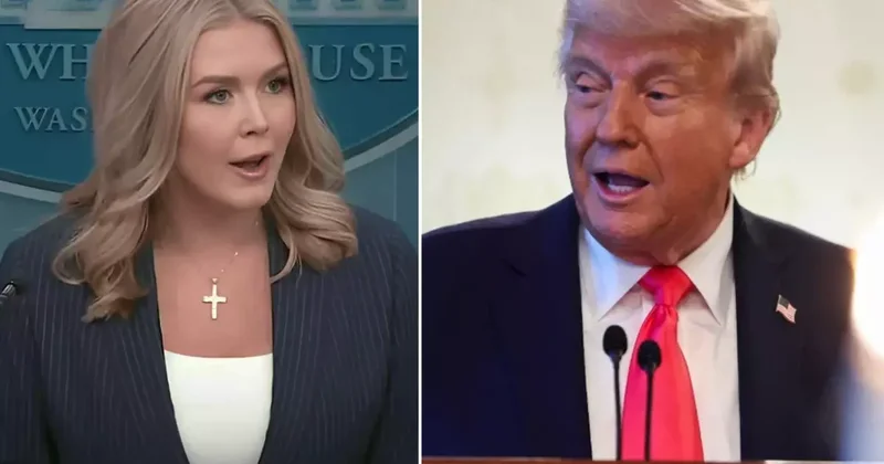 Trump tan Beyaz Saray Sözcüsü Leavitt i endişelendiren şaka: Onu kovalım mı?