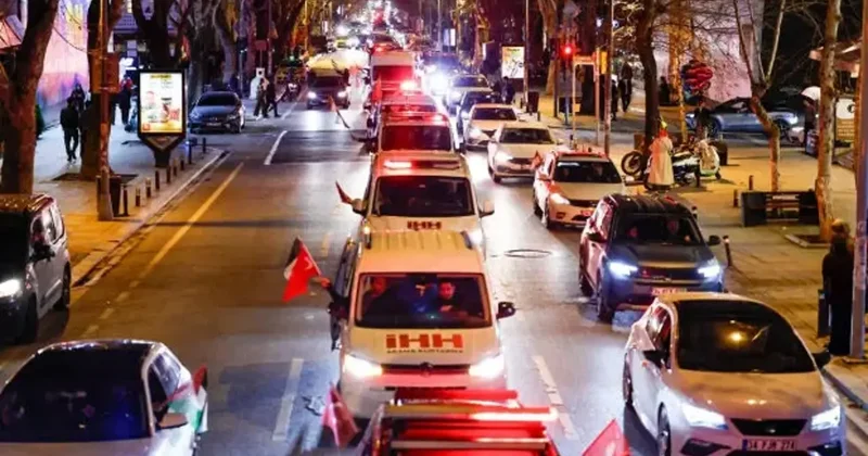 İstanbul da yüzlerce araçla Gazze konvoyu