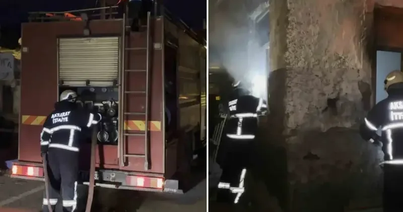 Metruk evde çıkan yangın paniğe neden oldu Aksaray Haberleri