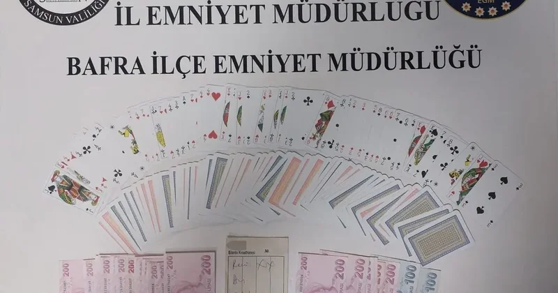 Bafra’da kıraathaneye kumar baskını: 5 kişiye 58 bin TL ceza