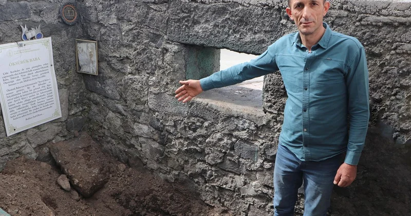 Öksürük Baba türbesinde define kazısı