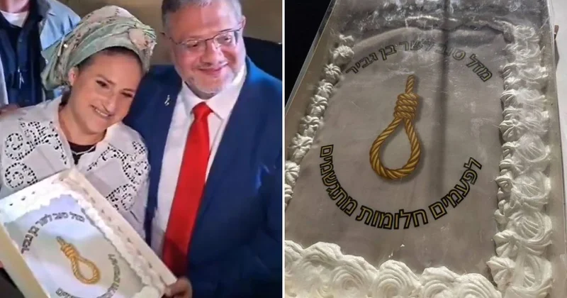 İsrailli bakanın doğum gününde skandal urgan pastası: Bazen hayaller gerçek olur