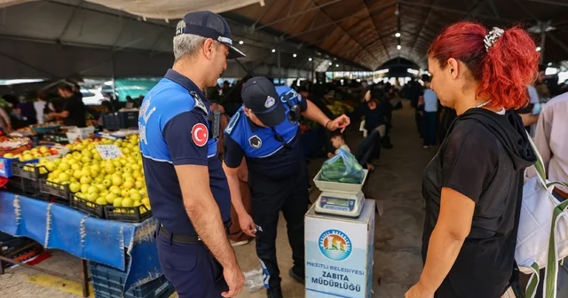 Mezitli zabıtasından semt pazarlarında sıkı denetim Mersin Haberleri