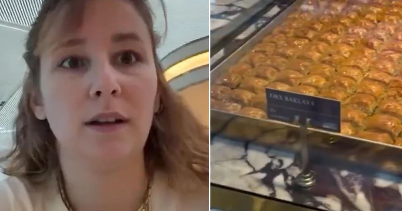 Havalimanında bir dilim baklavanın fiyatını görünce şaşkına döndü