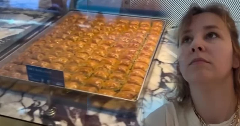 Bir dilim baklava 427 liraya satılınca, şoke olup kamerasına sarıldı Sözcü Gazetesi