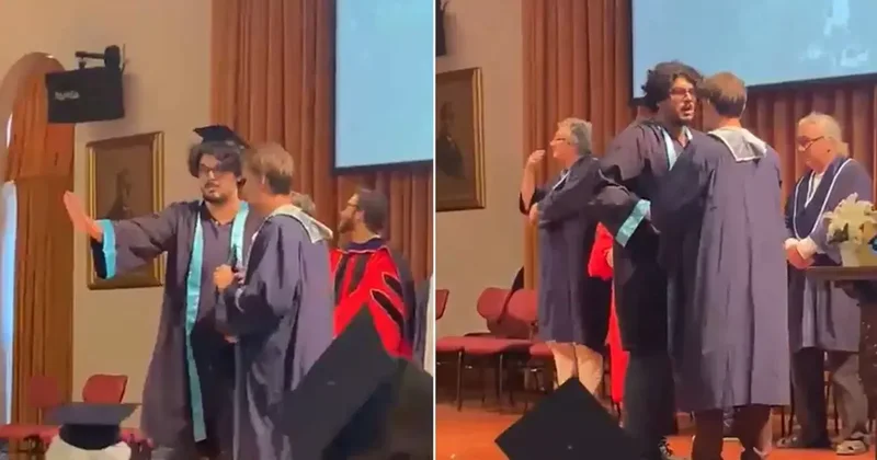 Boğaziçi mezuniyetinde dikkat çeken an: Öğrenci fotoğraf çektirmek istemeyince gerginlik çıktı Sözcü Gazetesi