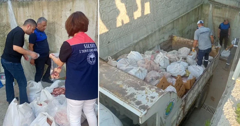 Sucuk tesisine baskın: İhbar ekipleri harekete geçirdi, 5,5 ton etiketsiz et ürünü imha edildi Sakarya Haberleri