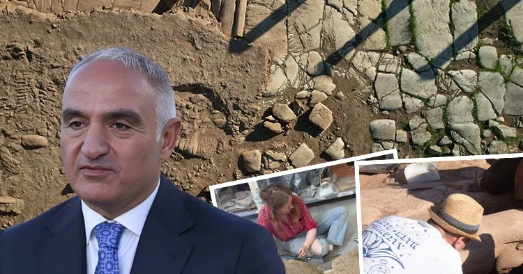 Manisa daki kazıda heyecan verici keşif! Bakan Ersoy duyurdu... Dikkat çeken detaylara sahip: 2,2 metre yüksekliğinde ve çok iyi korunmuş yapıda