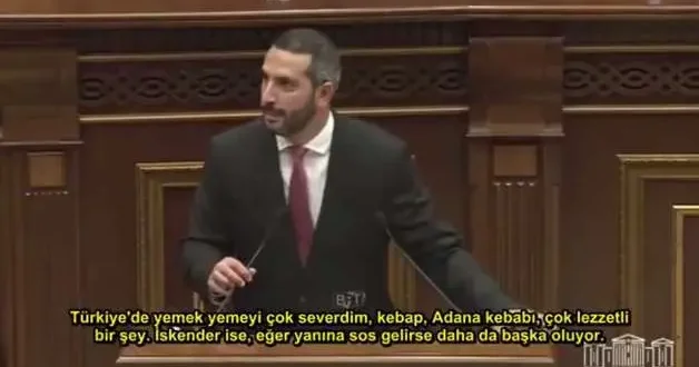 Ermenistan Meclisi nde Adana kebap sözleri!