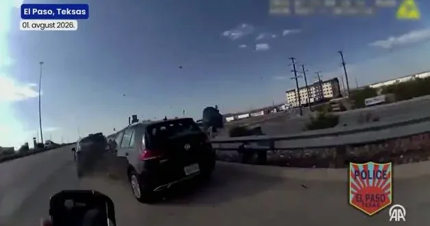 ABD de polis kontrolü sırasındaki feci kaza anı yaka kamerasına yansıdı