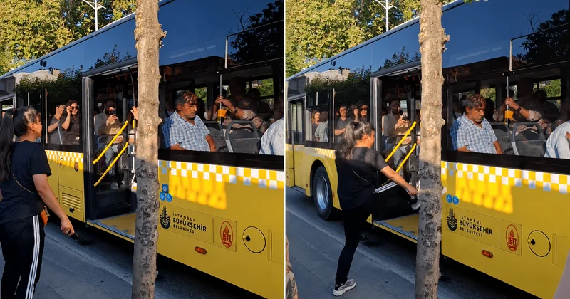 İETT otobüsünde cinnet anları: Tüm yolcularla tartışan kadın sonra araca saldırdı