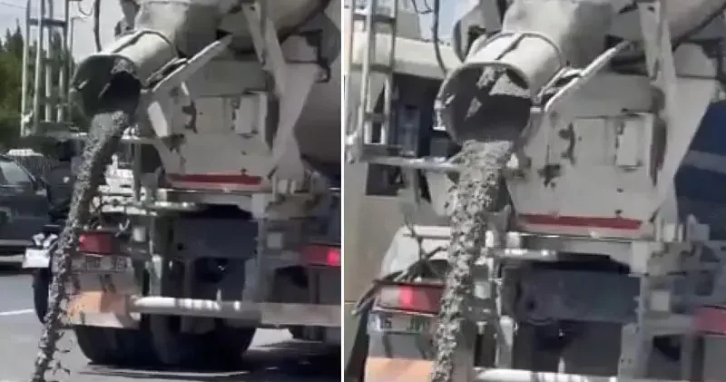 Sultangazi de yola beton döken mikser trafikten men edildi