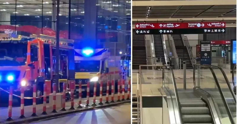 Berlin Brandenburg Havalimanı nda tehlikeli madde alarmı! Terminal 1 boşaltıldı