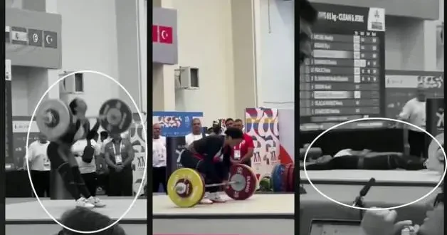 Mısırlı halterci Nora Essam Helmy Akdeniz Oyunları nda podyumda bayıldı